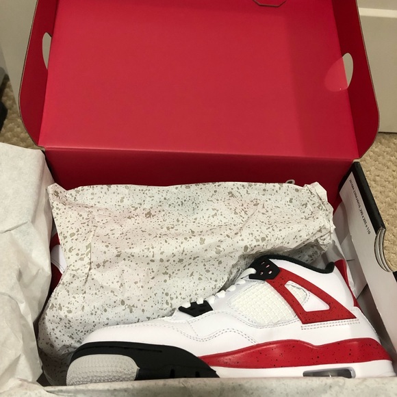 Nike Air Jordan 4 Red Cement GS 4.5y / 6w women wmns. - Picture 2 of 4